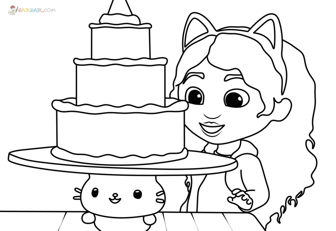 Cakey Cat Gabby s Dollhouse Coloring Pages Gabby s Dollhouse 