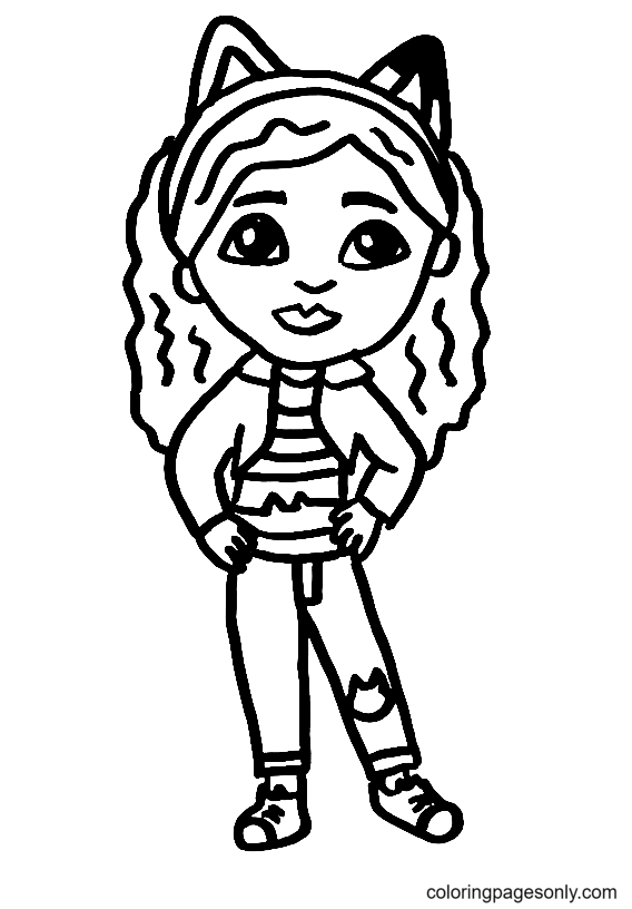 Gabby from Gabby’s Dollhouse Coloring Page