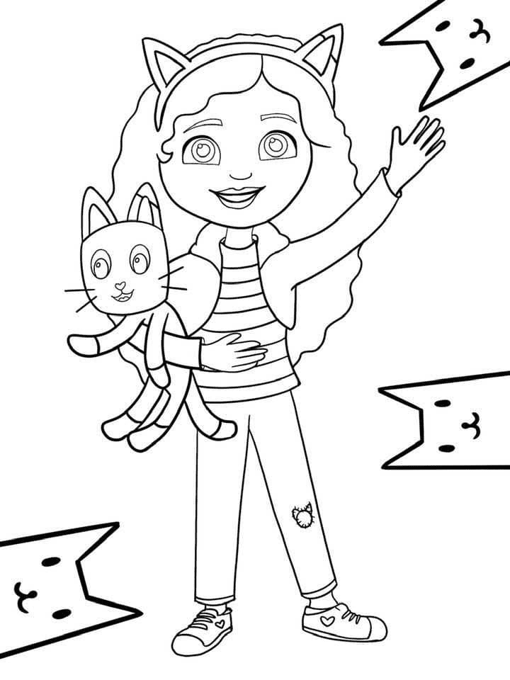 Gabby from Gabby’s Dollhouse Coloring Pages