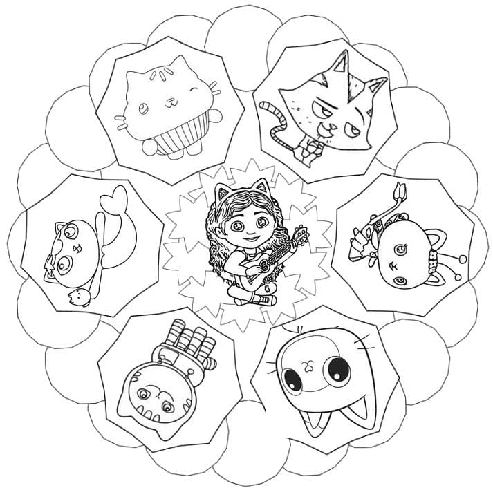Gabby with Friends Coloring Page