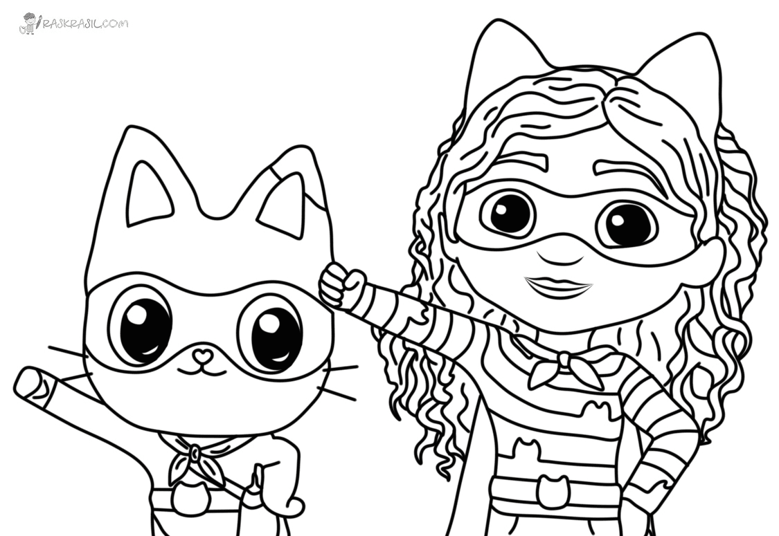 Gabby with Pandy Paws Coloring Page
