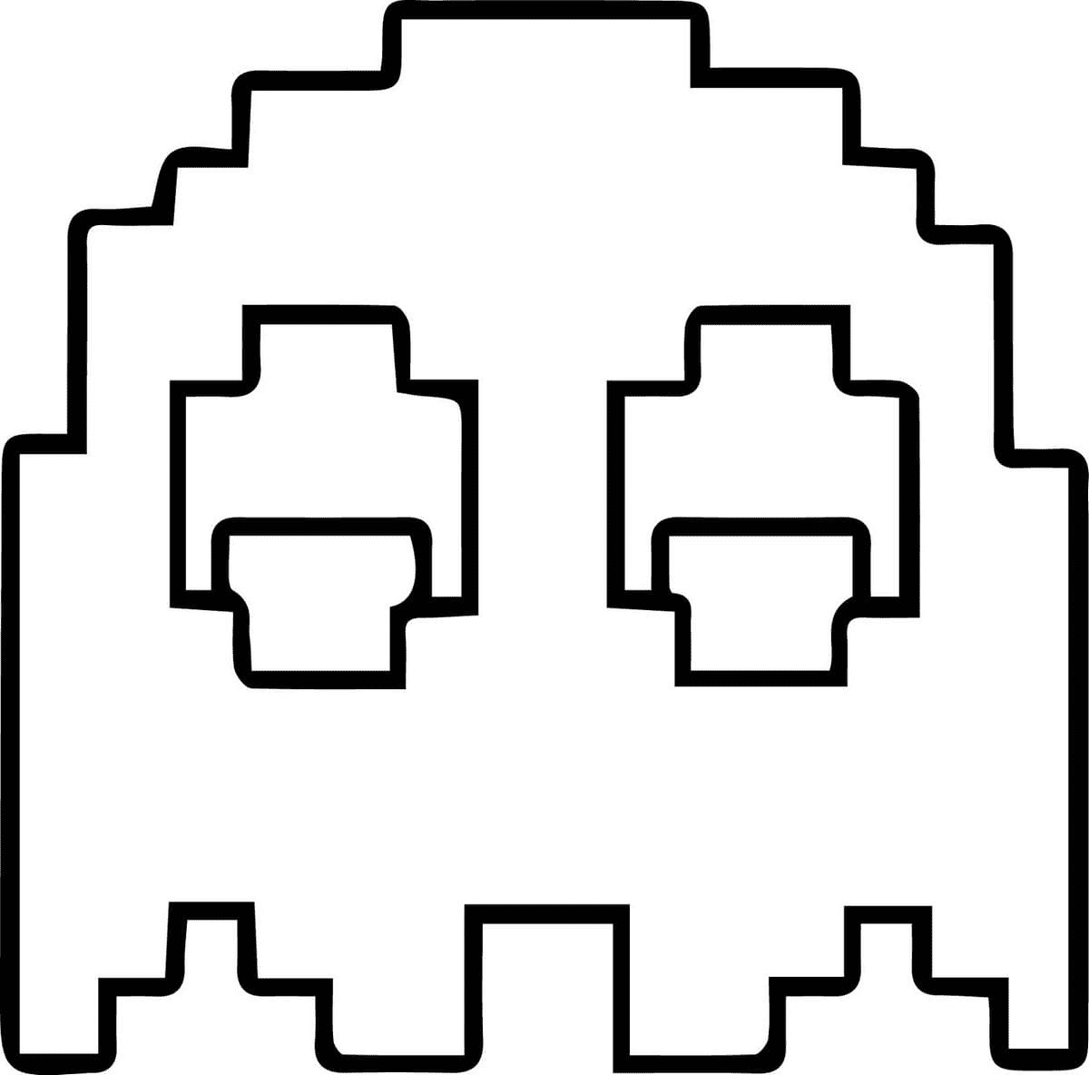 Ghost Pixels In Pacman Coloring Pages