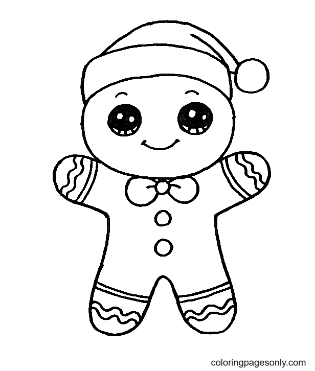 Gingerbread Man Christmas 2022 Coloring Page
