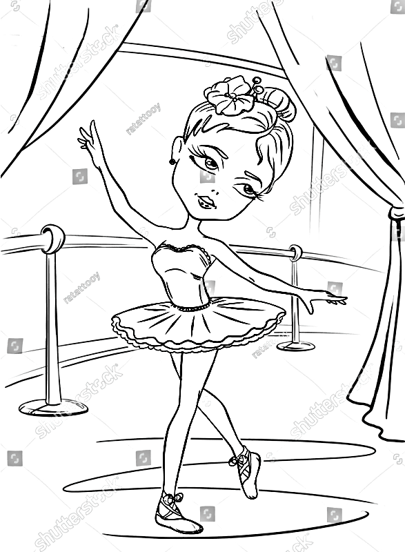 Girl Ballet Coloring Page
