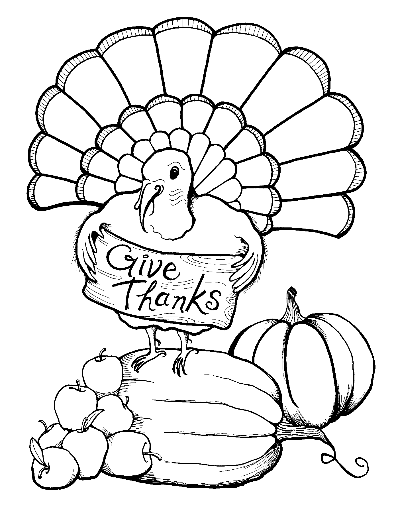 Give Thanks November Coloring Page