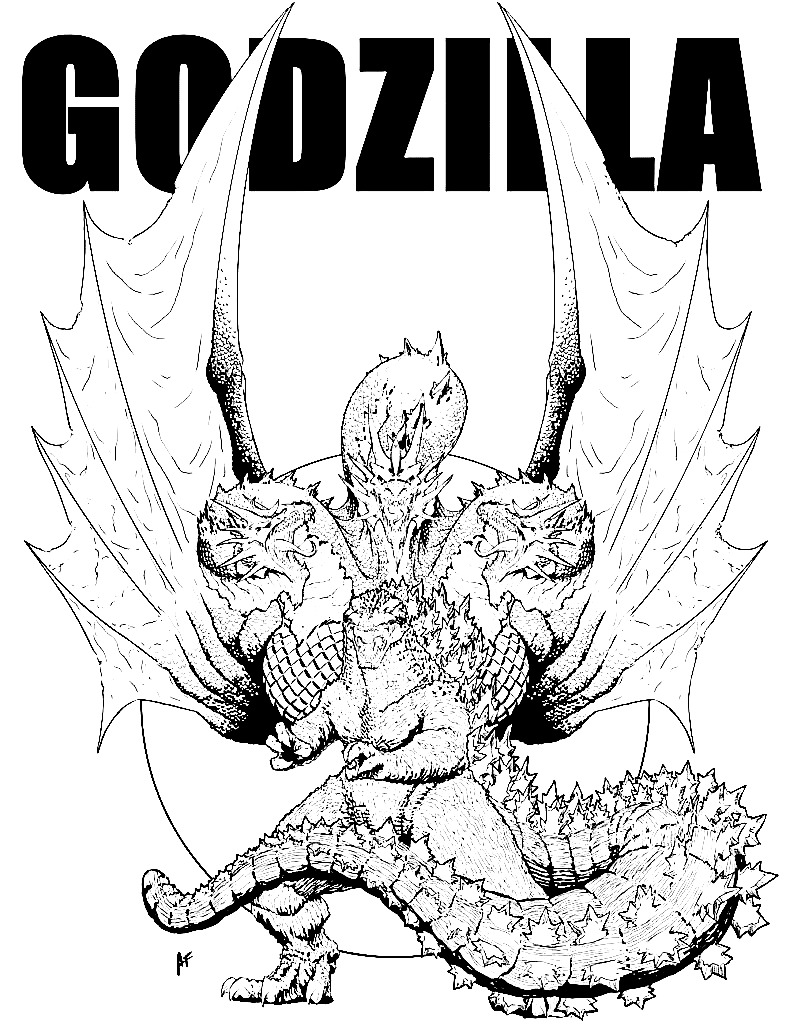 Pagina da colorare gratuita di Godzilla