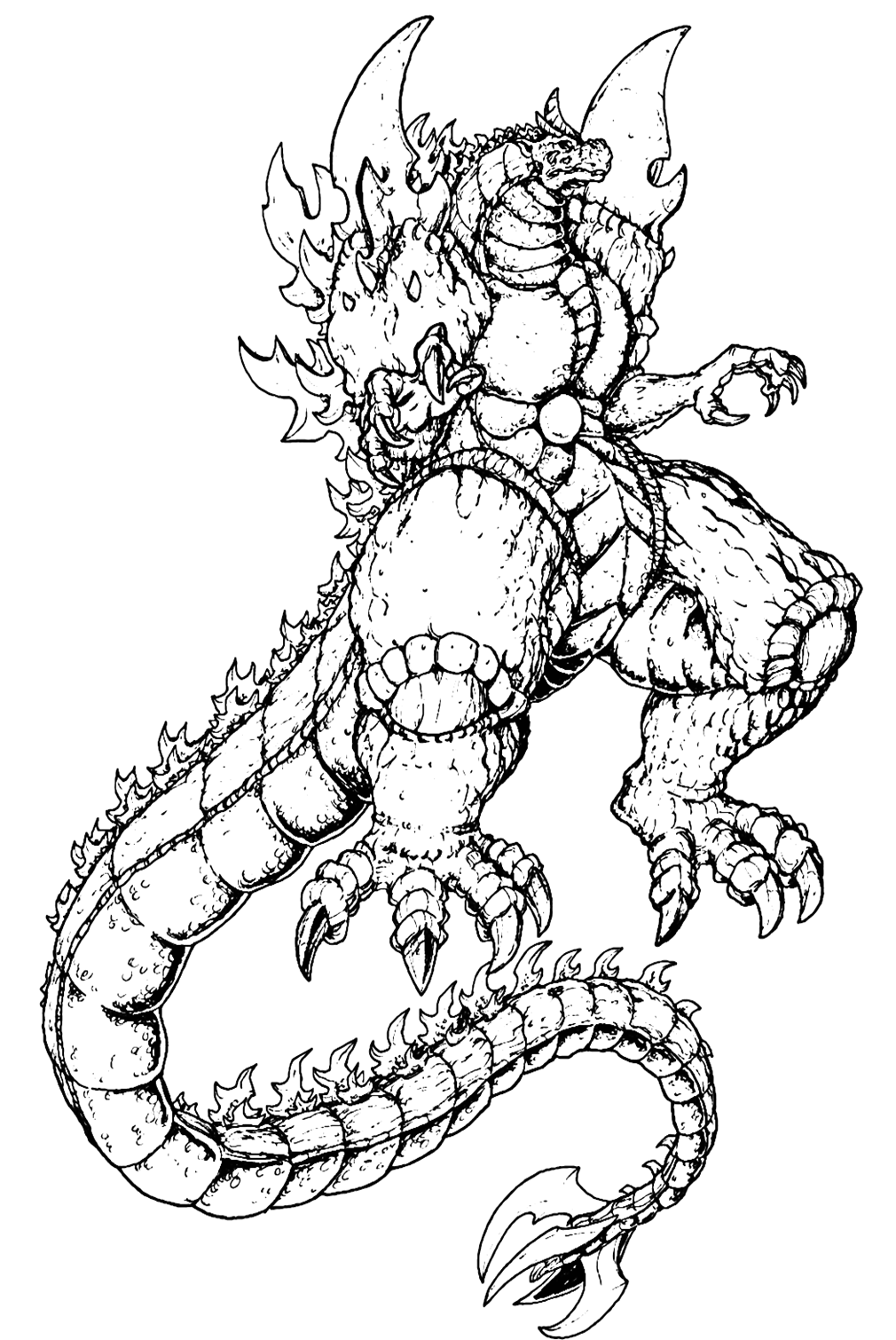 Godzilla Monster Free Coloring Pages