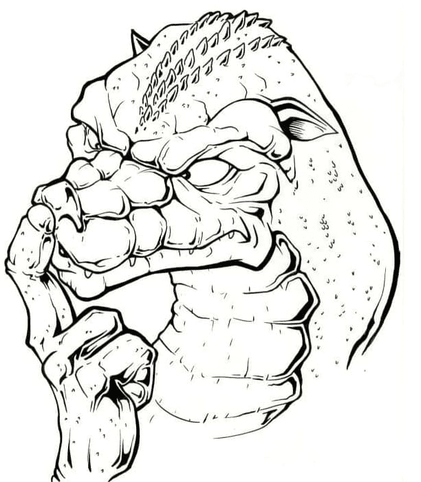 Godzilla thought Coloring Pages