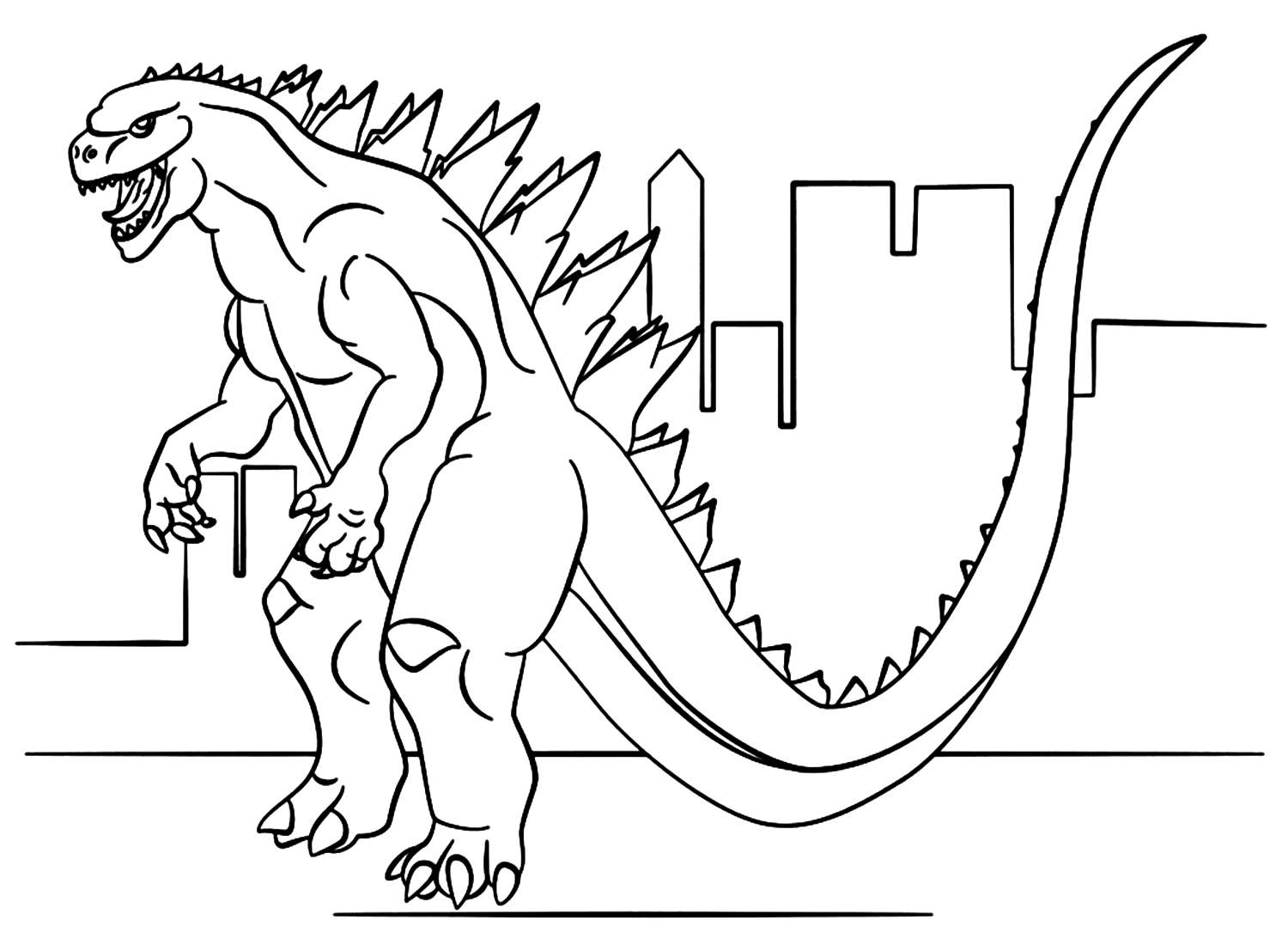 Godzilla Is Angry Coloring Pages