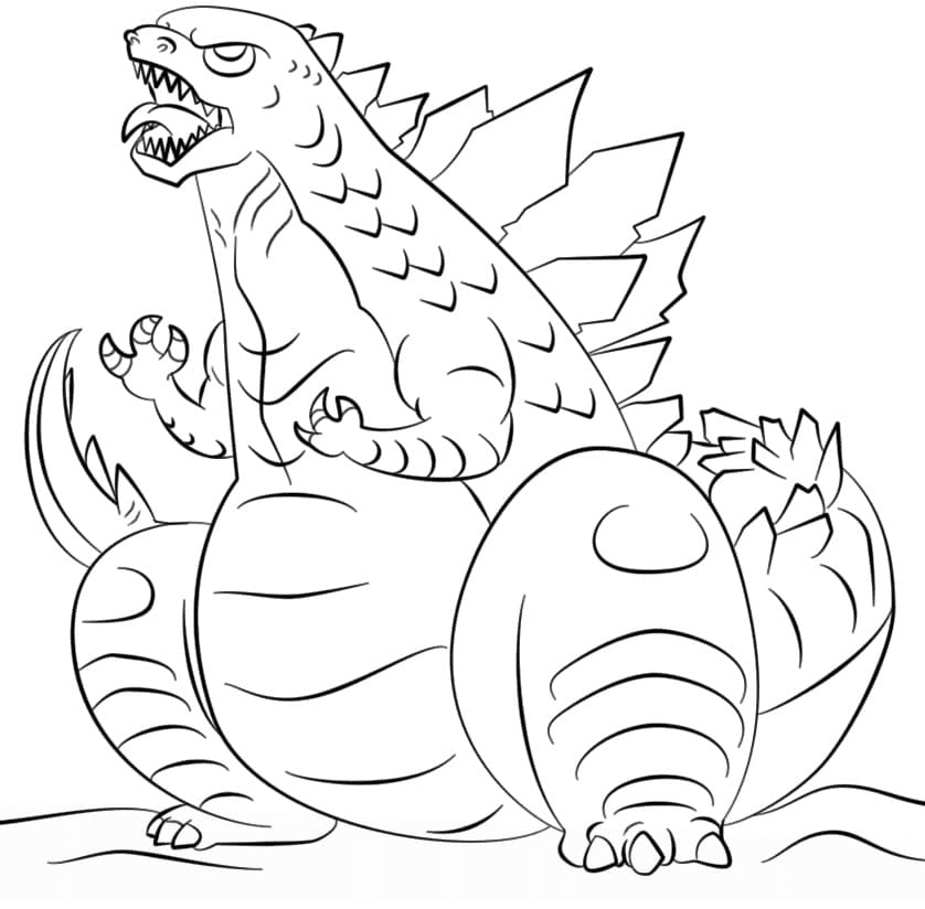 Godzilla is Funny Coloring Pages