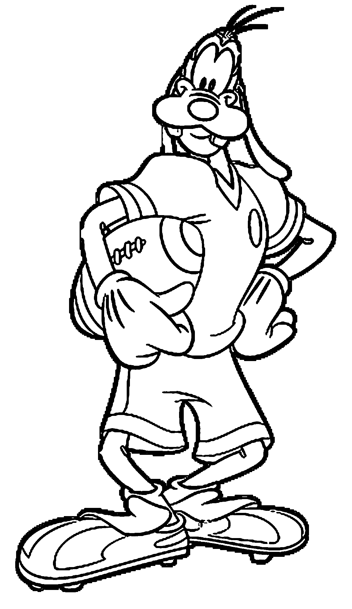 Goofy Football Player Coloring Page