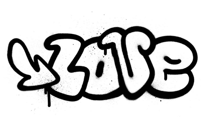 Página para colorir palavra de amor de graffiti