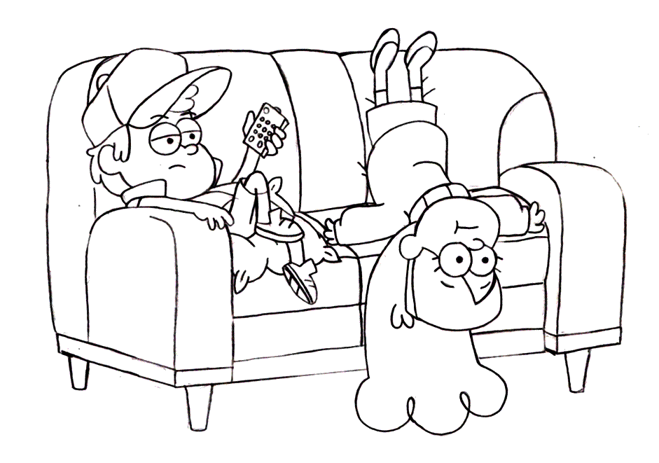 Gravity Falls Bored Mabel And Dipper Coloring Pages