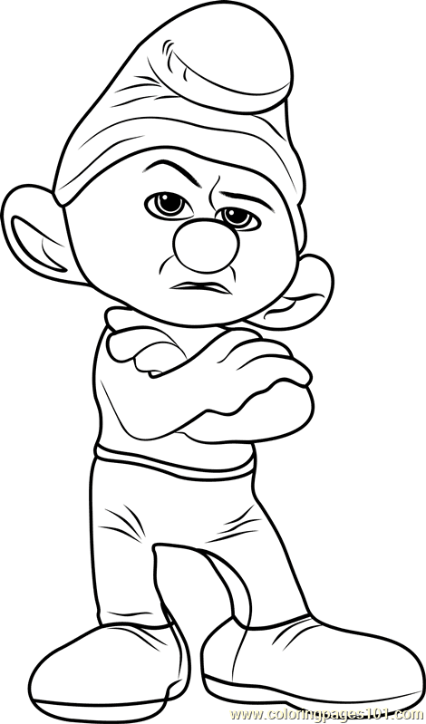 Grouchy Smurf Coloring Page