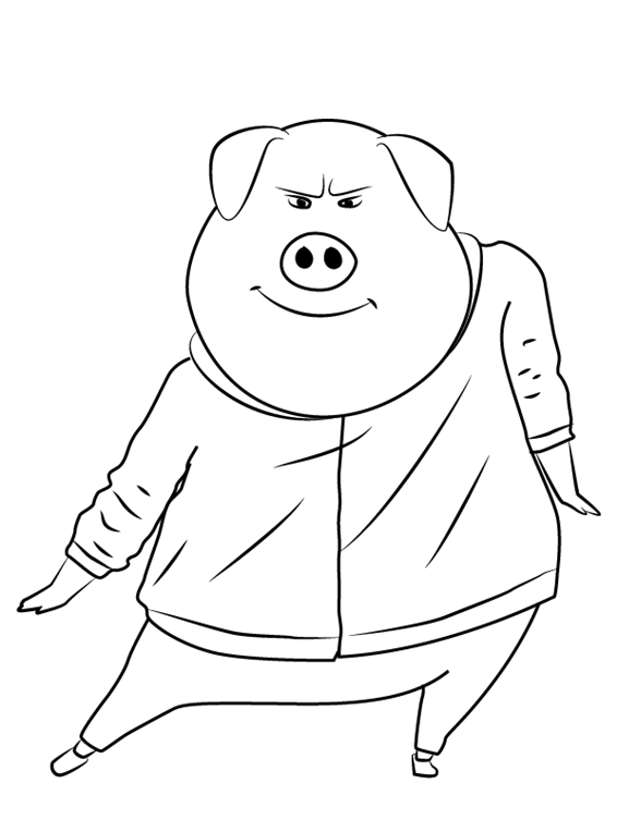 Gunter from Sing Movie Coloring Pages
