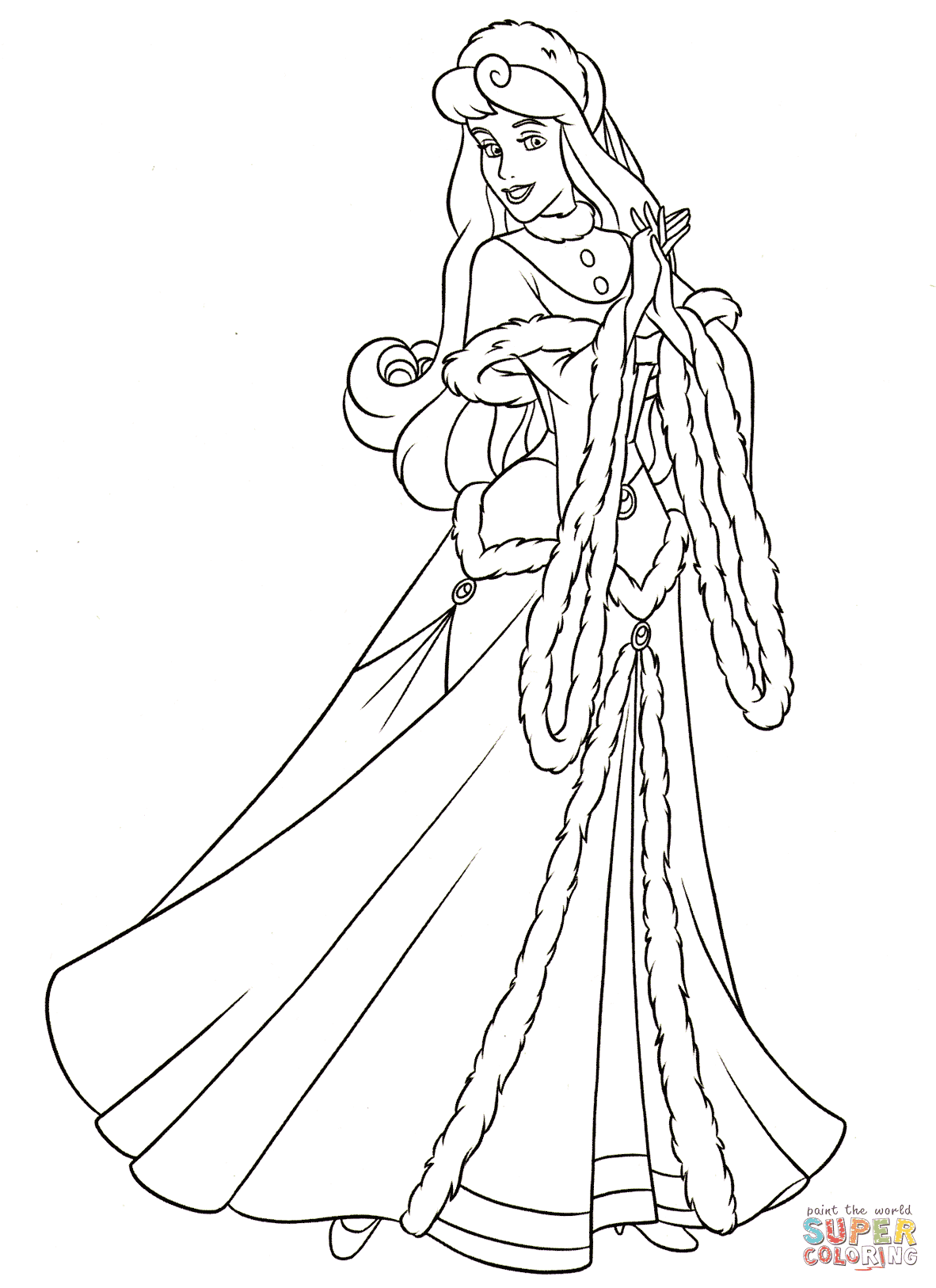 Happy Aurora Coloring Pages