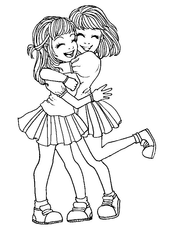 Happy Best Friends Coloring Pages
