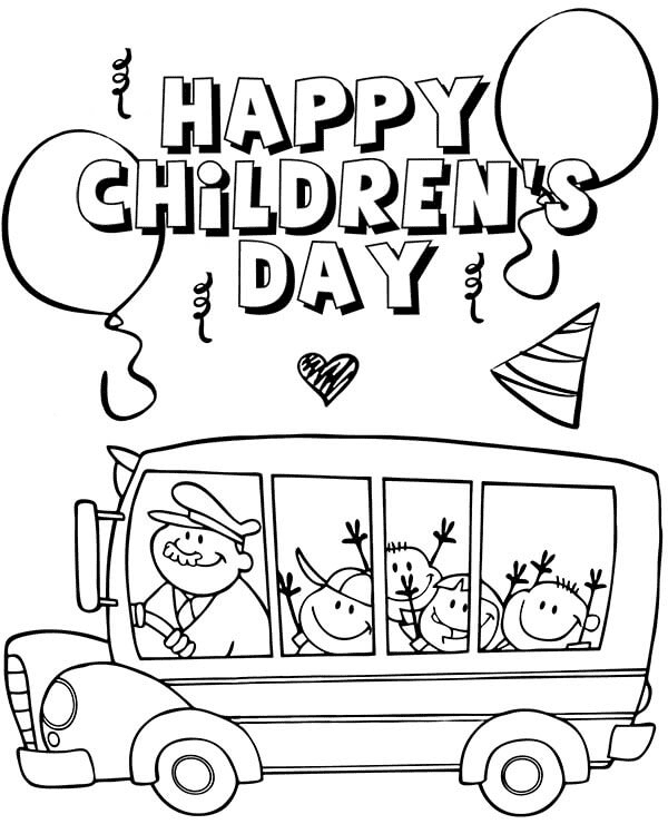 Happy Childrens Day Coloring Page
