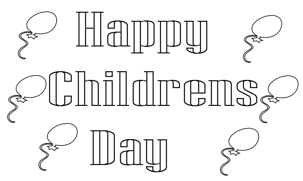 Bonne fête des enfants Coloriage gratuit à imprimer