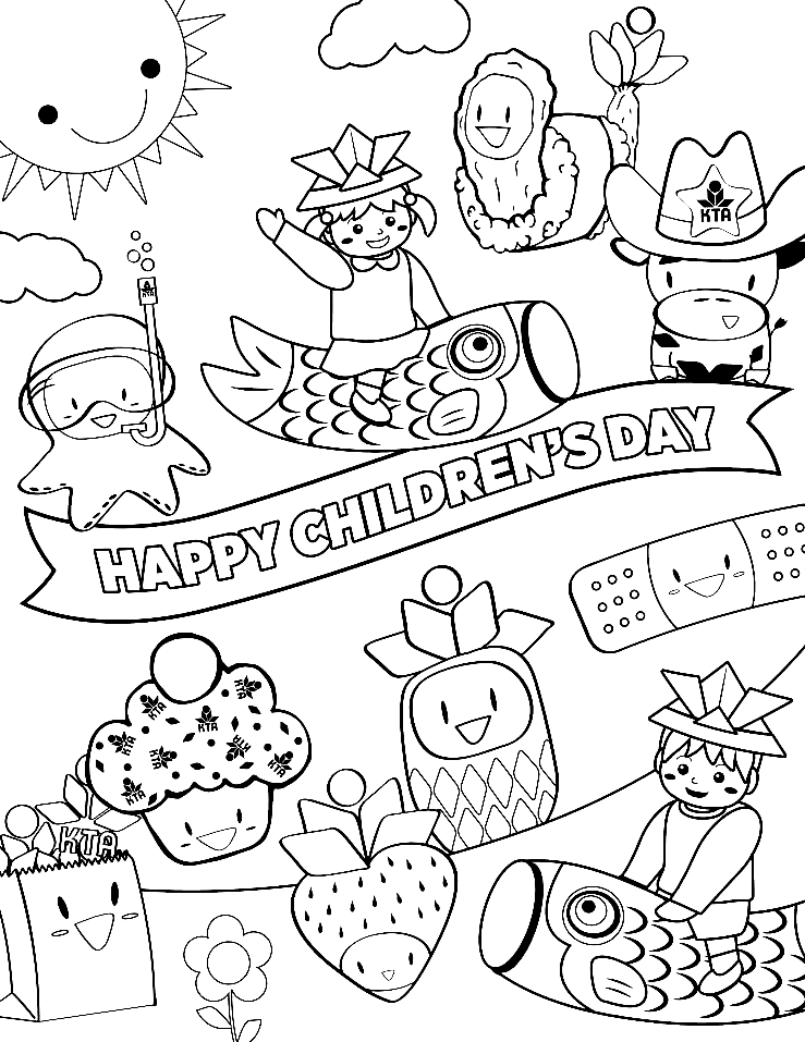 Happy Children’s Day printable Coloring Page