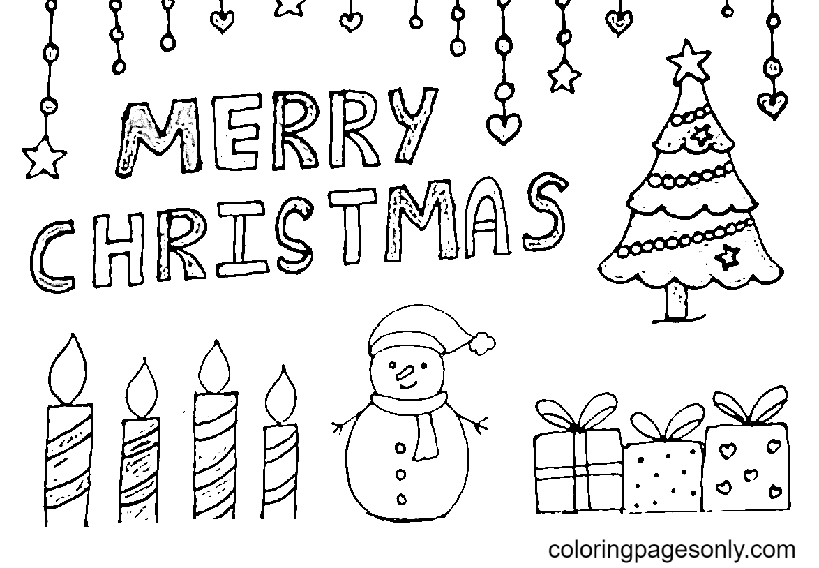 Happy Christmas 2022 Coloring Page