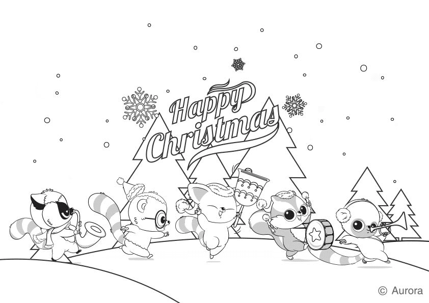 Happy Christmas – Yoohoo And Friends Coloring Page