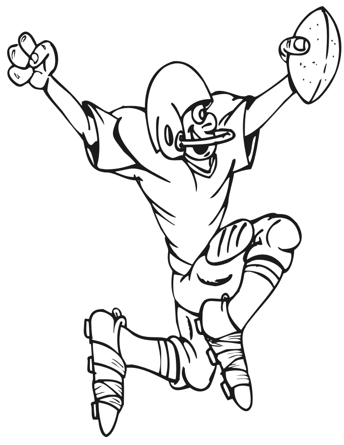 Happy Football Player Coloring Page