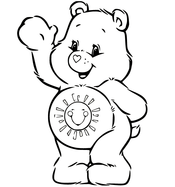 Happy Funshine Bear Coloring Page