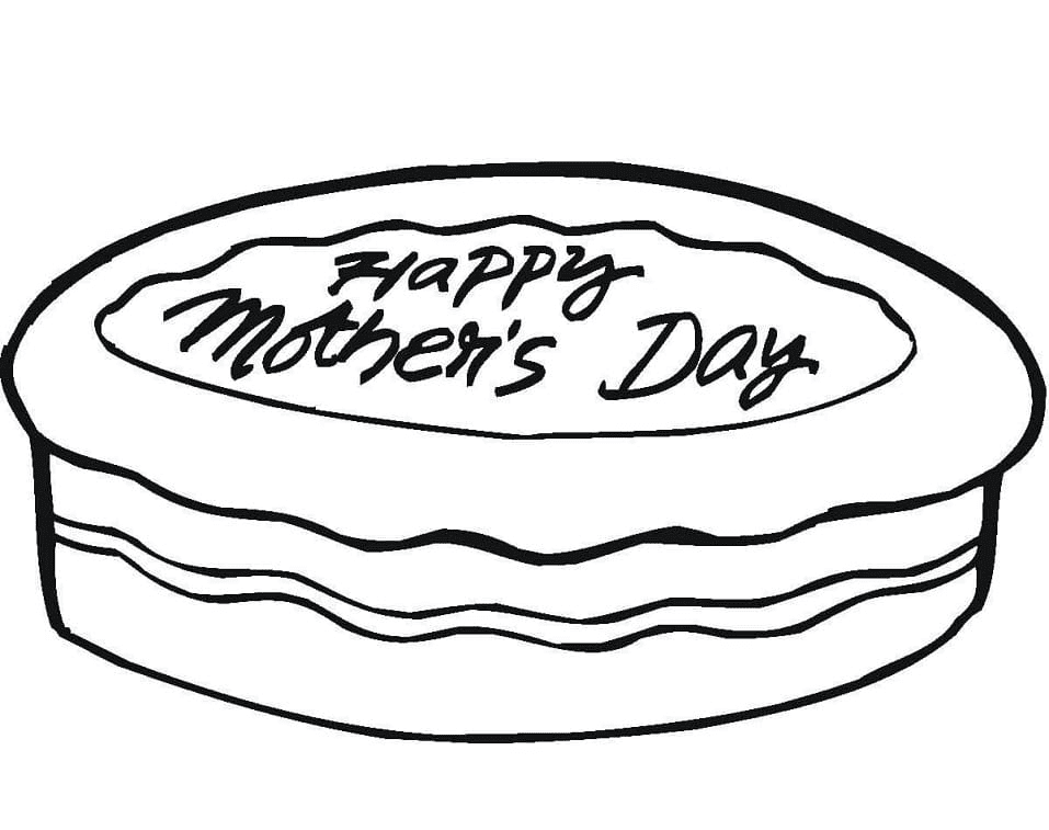 Happy Mothers Day Cake Coloring Pages
