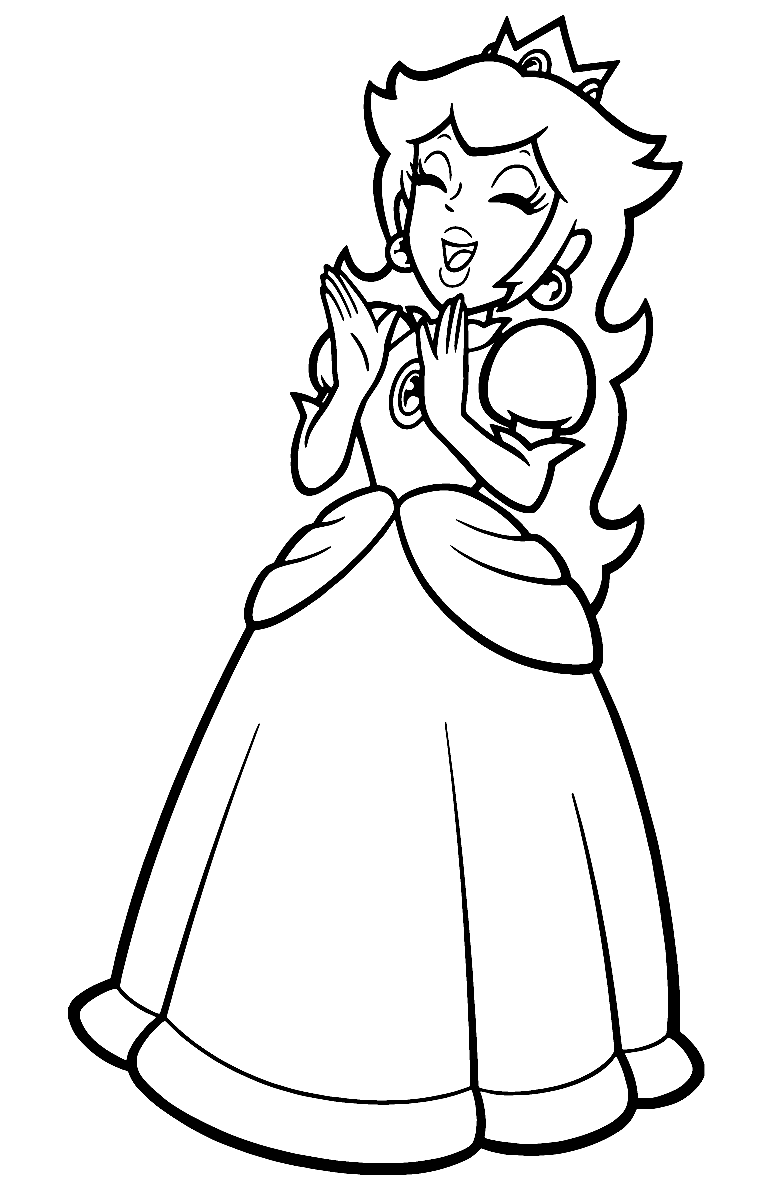 Happy Princess Peach Super Mario Coloring Pages Princess Peach Coloring Pages Coloring Pages 