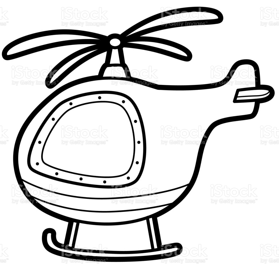 Helicopte for Kids Coloring Page