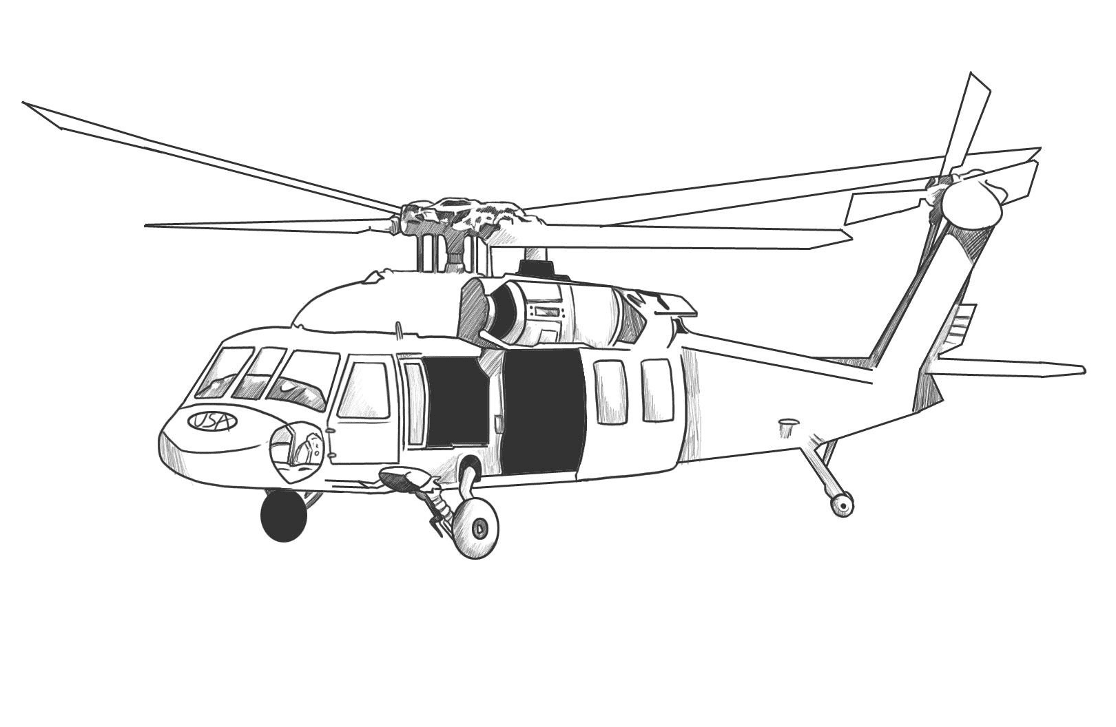 Вертолет: распечатка с вертолета