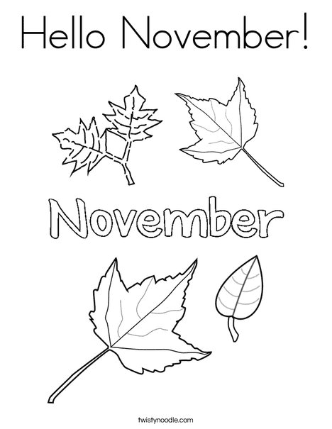 Hello November Coloring Pages