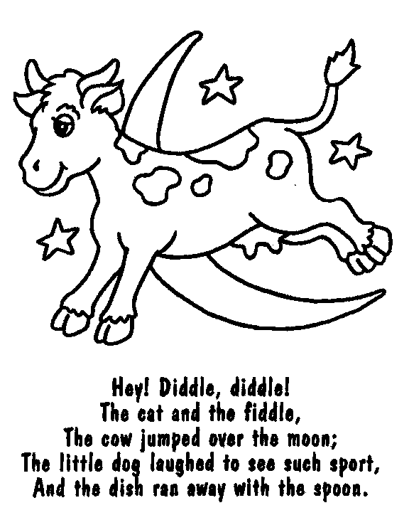 Hey Diddle Nursery Rhyme Coloring Pages