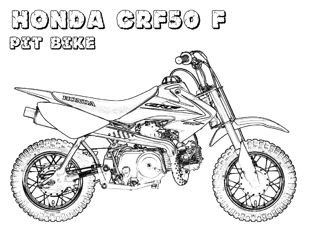 Honda CRF50F Pit Bike Coloring Page