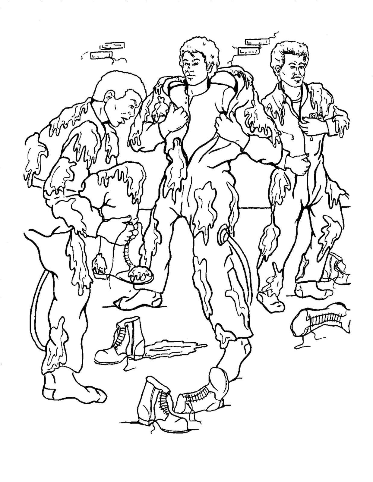 Catch Ghosts Underground Coloring Page
