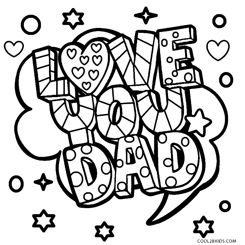 I Love Dad Coloring Pages