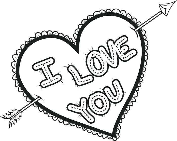 I Love You Heart Coloring Pages