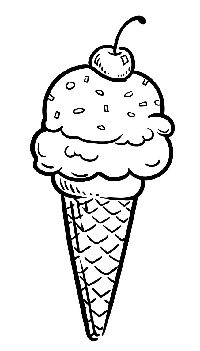 Ice Cream Cone Printable Free Coloring Page