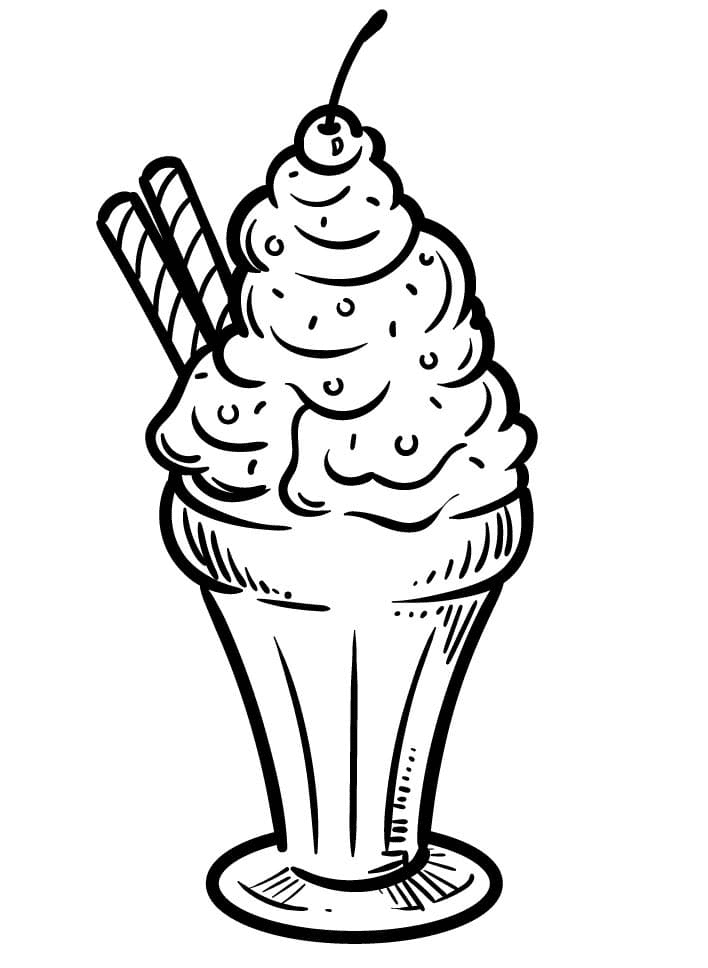 Ice Cream Cup Coloring Pages