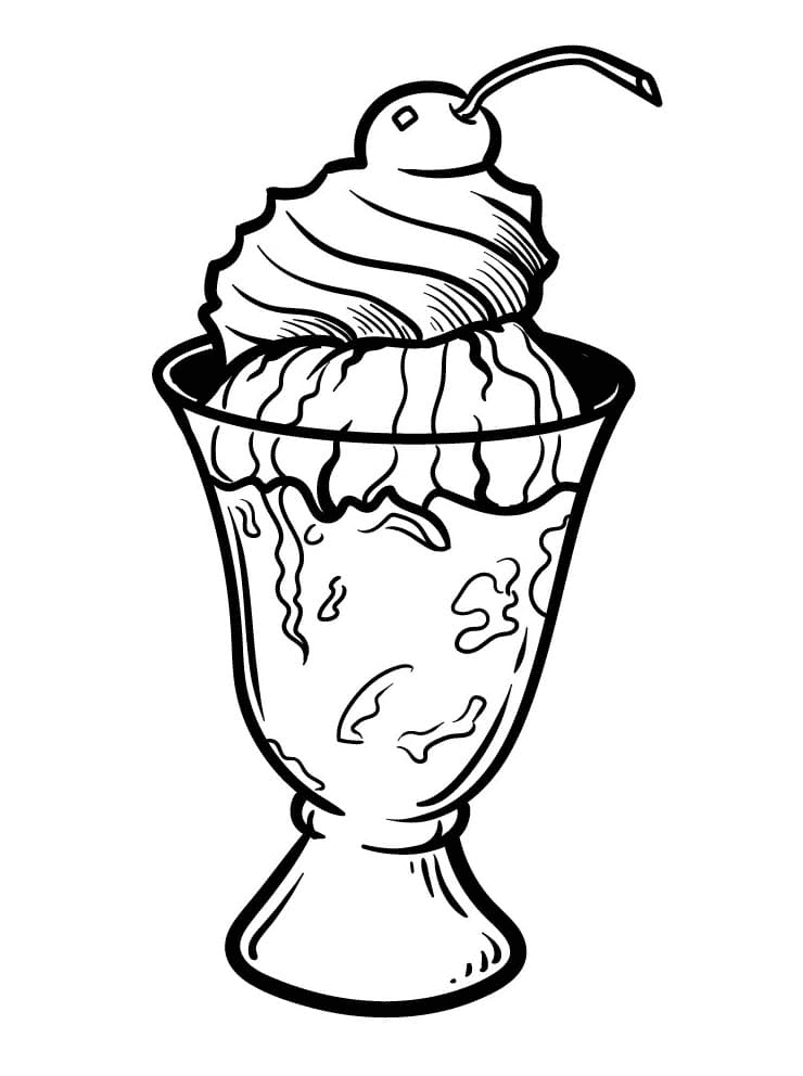 Ice Cream Glass Coloring Page