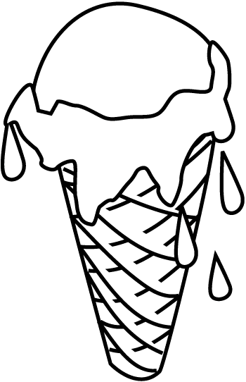 El helado se derrite en el cono de helado