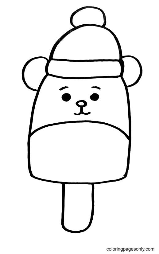 Ice Cream Polar Bear Christmas 2022 Coloring Page