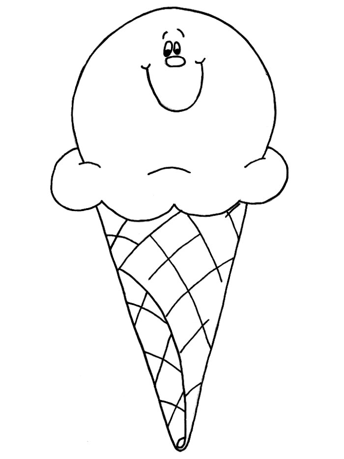 Раскраска Улыбающееся мороженое
