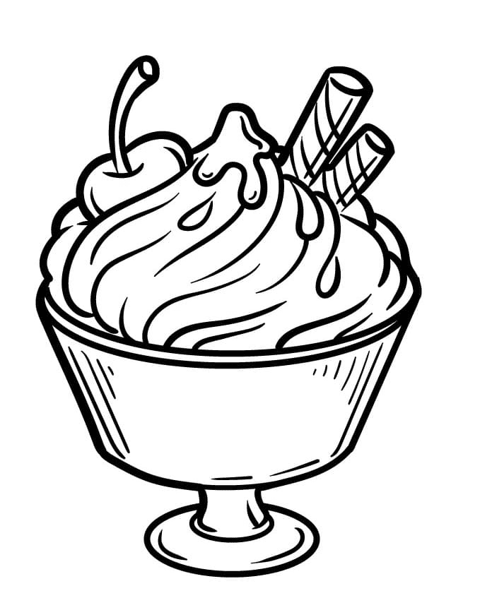 Ice Cream Yum yum Coloring Page