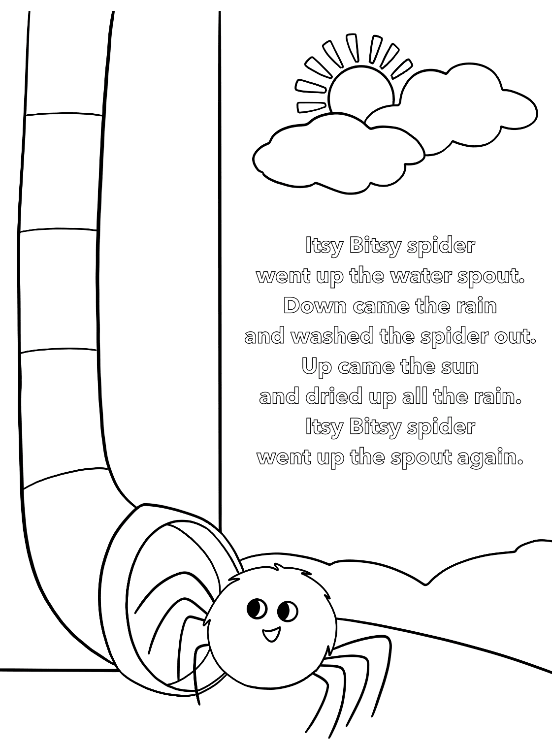 Itsy Bitsy Spider Coloring Pages
