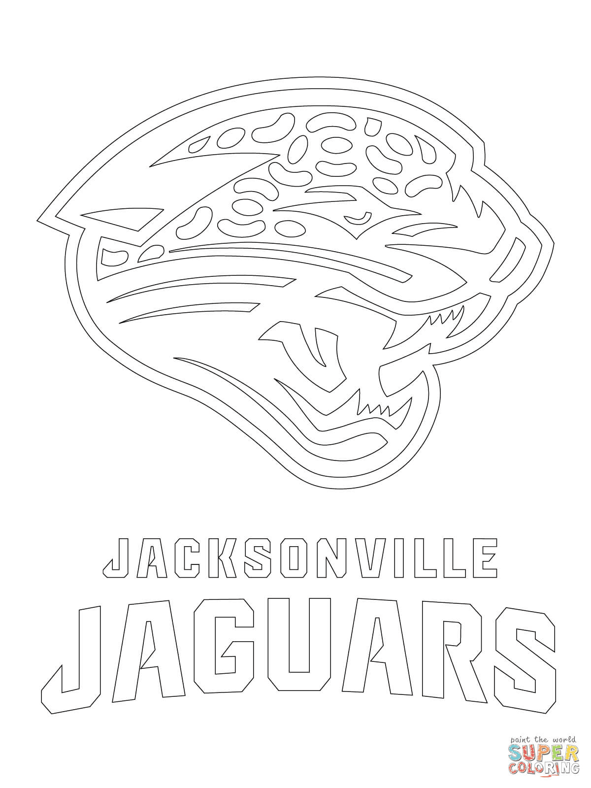 صفحة تلوين شعار جاكسونفيل جاغوار