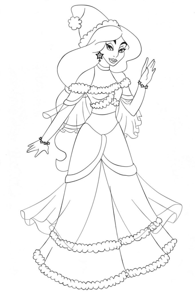 Jasmine Christmas Coloring Pages