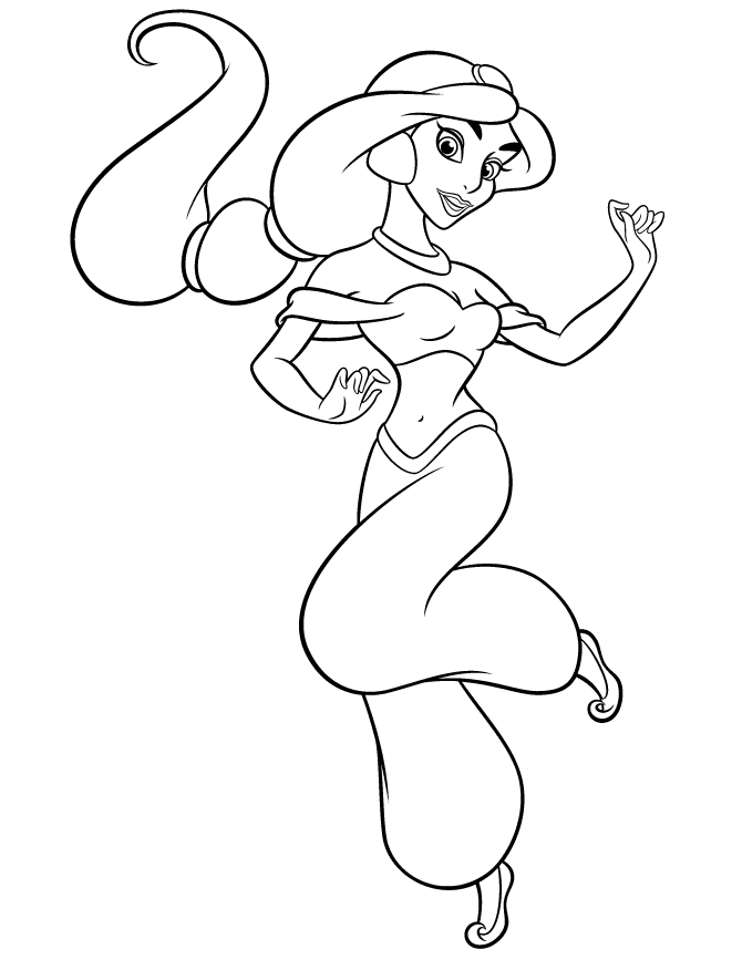 Jasmine Dancing Coloring Page