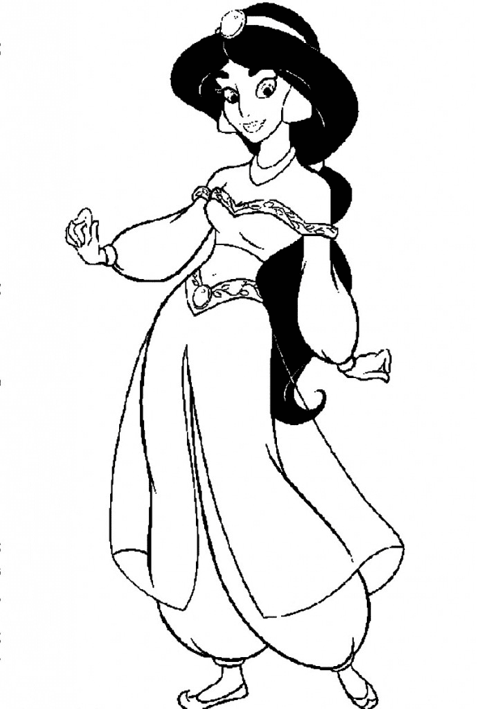 Jasmine From Aladdin Coloring Page